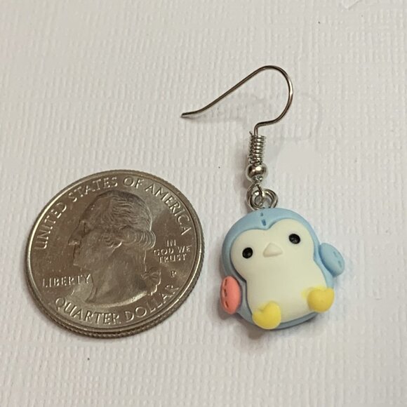 Penguin Earring, Silly Animal Earring, Penguin Jewelry, Gift Idea, Penguin Charm - Picture 4 of 6